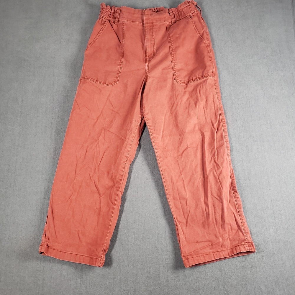 Time and Tru Pants Womens Size 14 Paperbag Waist Straight Burnt Orange‎